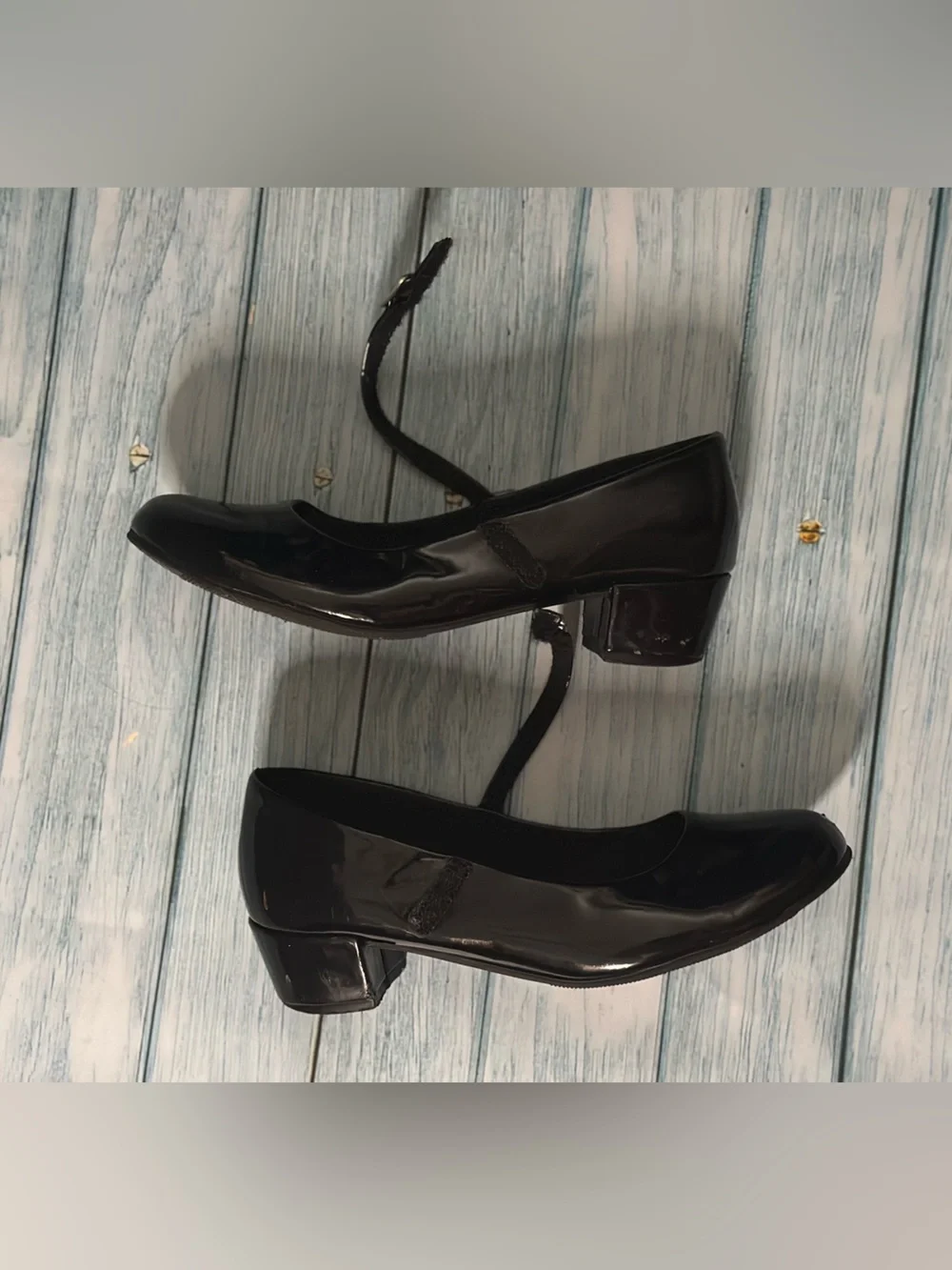 SO* Black Patent Mary Jane Block Heels with Strap | Size 3 Y | Girl Dress Shoes